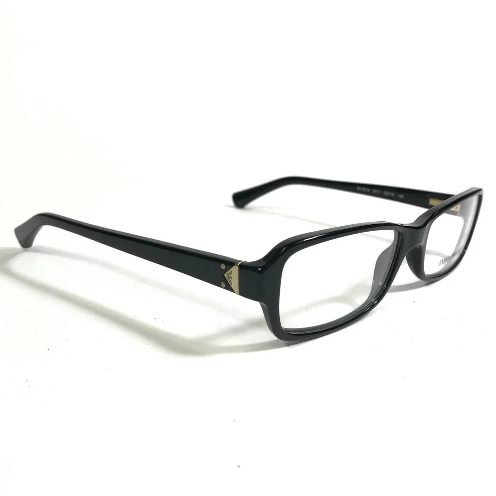 Emporio Armani Eyeglasses Frames EA3016 5017 Black Gold Rectangular 53-16-135